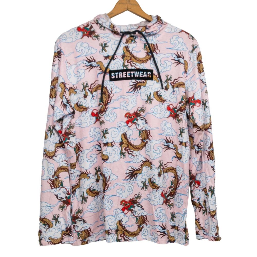 Original Gravity Streetwear Dragon Allover Print Shirt Mens Size Large